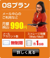 【0Sプラン】月額990円（税込）　メール中心のご利用など